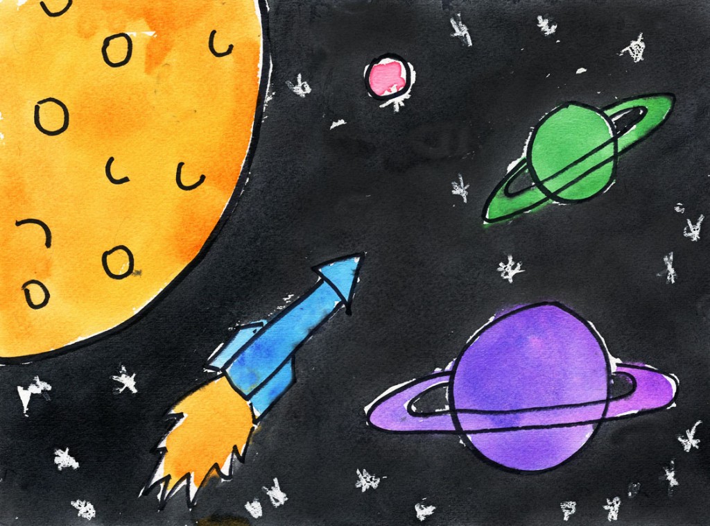 Outerspace Painting - Art Projects for Kids