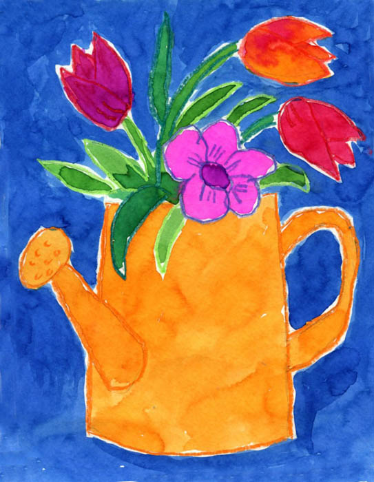 Watering Can Flowers - Art Projects for Kids