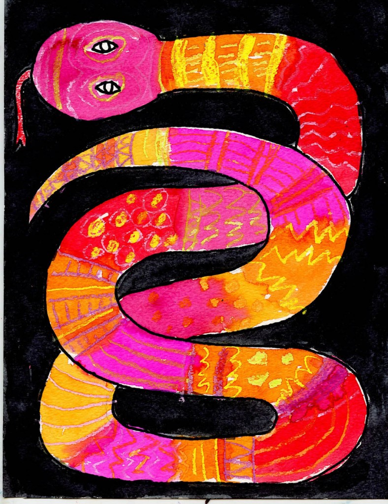 Pattern Overlapping Snake - Art Projects for Kids