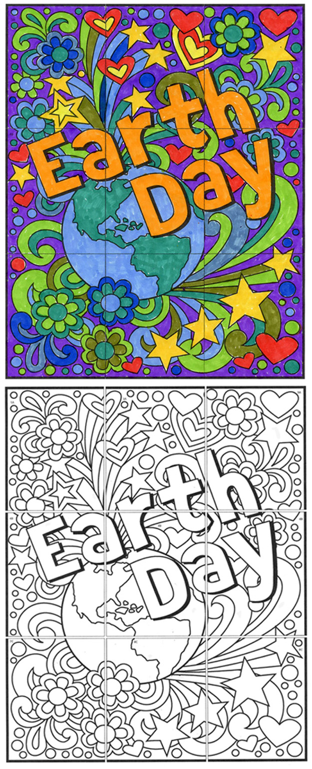 Free Mini Earth Day Mural Art Projects for Kids