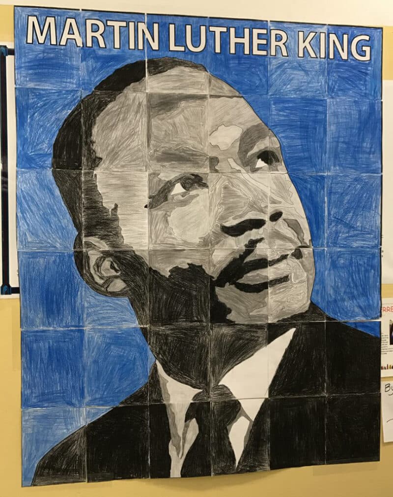Martin Luther King Jr. Mural: Monochrome Portrait Collaborative Art - Image 3