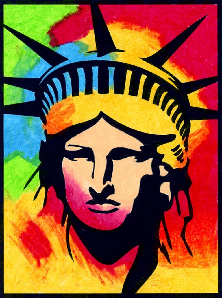 Peter Max Inspired Statue of Liberty Mural