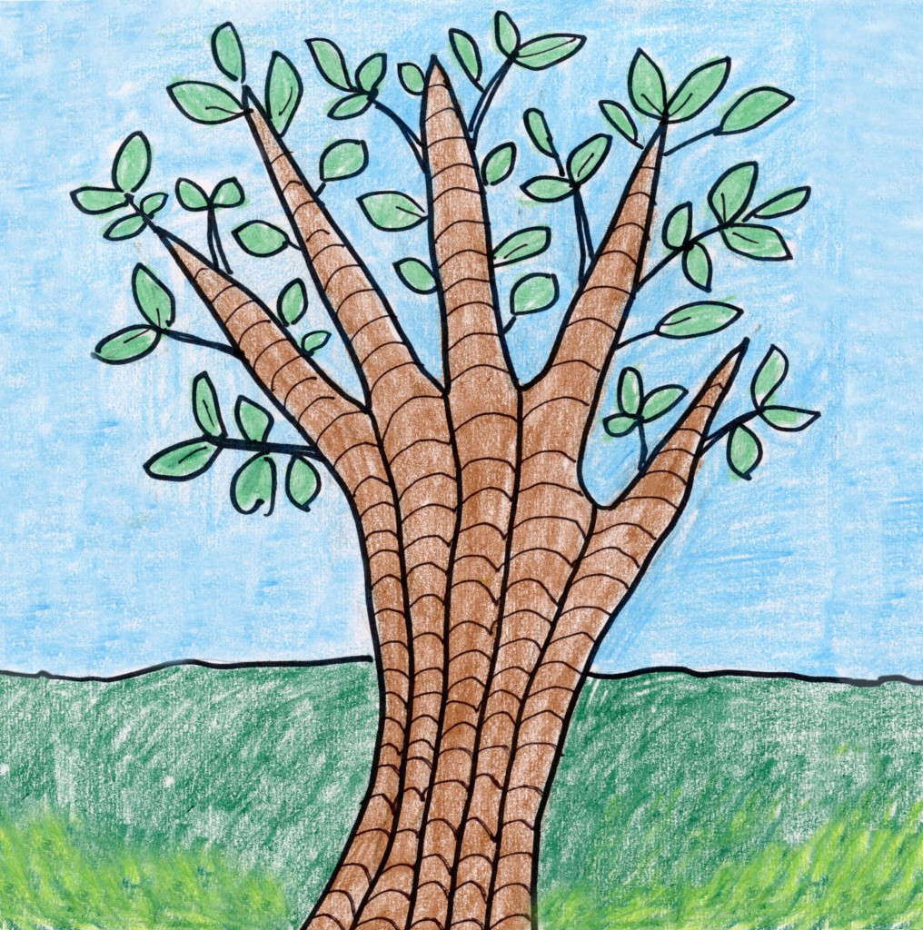 Draw a Tree with Your Hand Art Projects for Kids