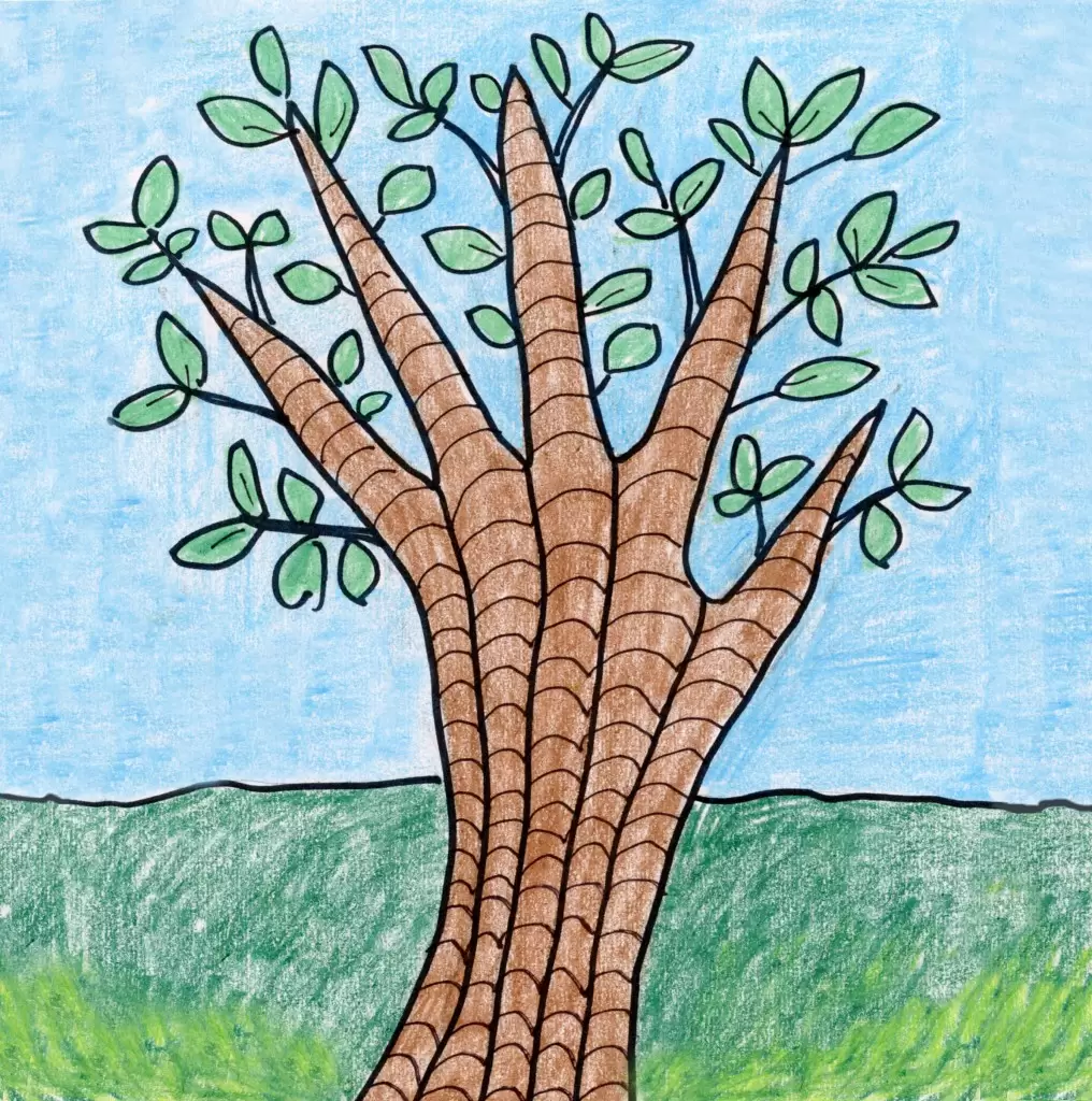 как нарисовать страшное дерево
