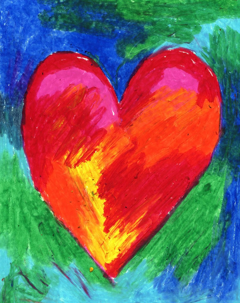 Oil Pastel Heart · Art Projects for Kids