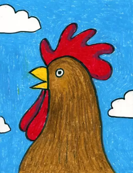 How to Draw Rooster Head