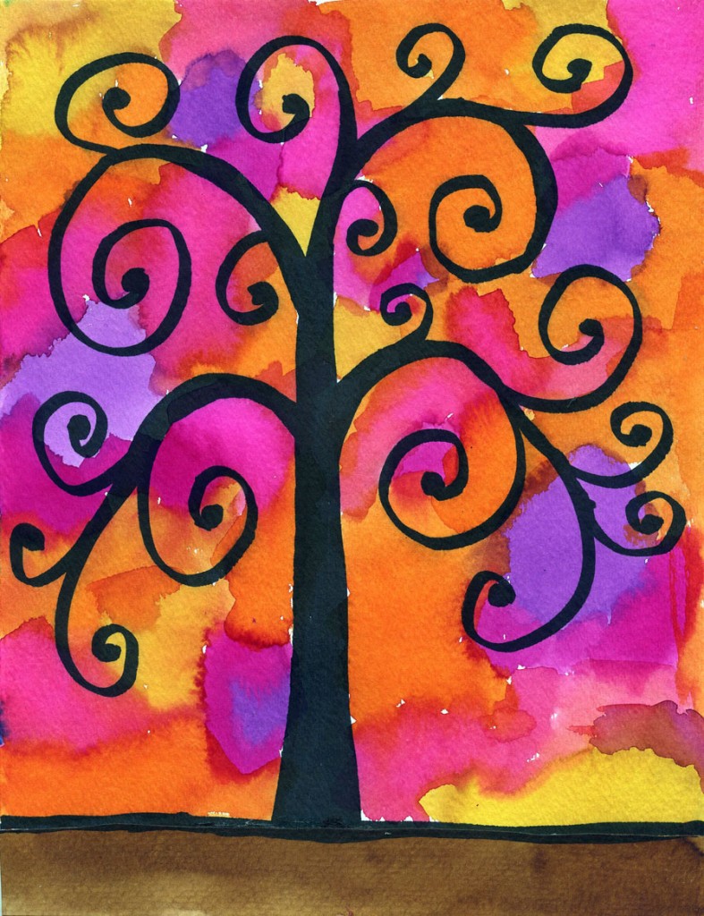 easy-watercolor-tree-painting-art-projects-for-kids