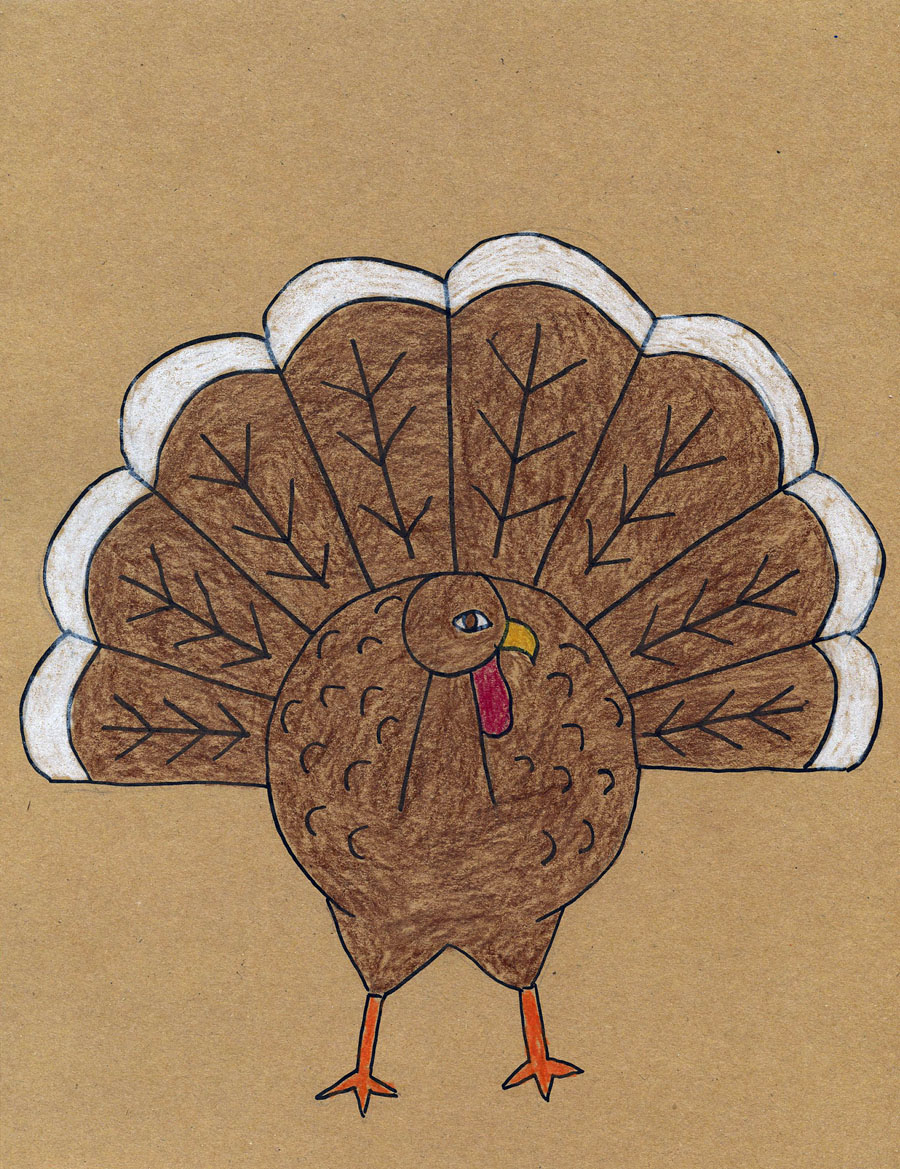 How to Draw a Turkey Art Projects for Kids