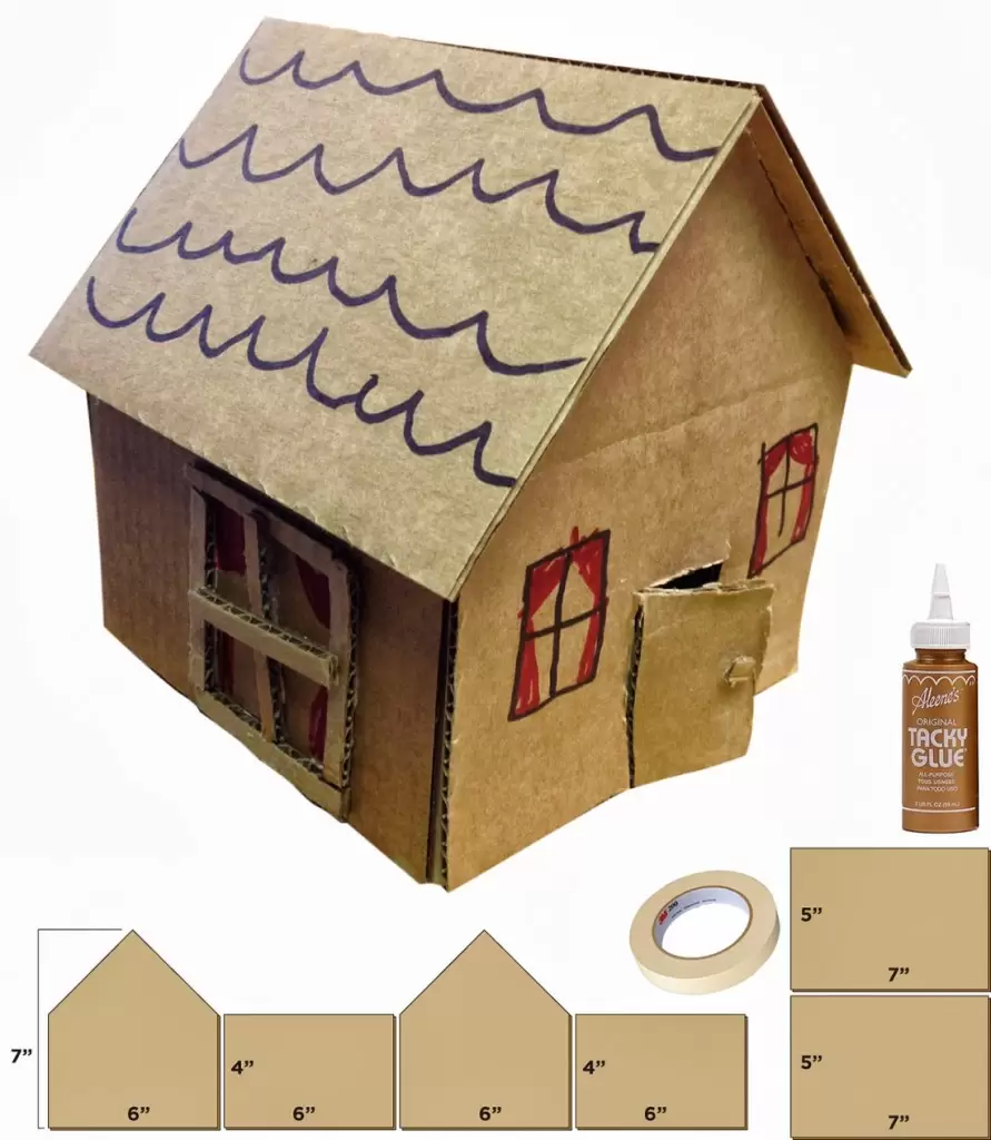 This image has an empty alt attribute; its file name is Cardboard-House-diagram-891x1024-1.jpg