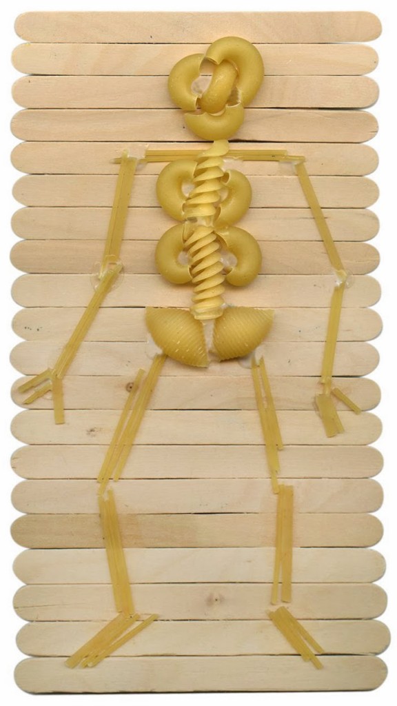 Make a pasta skeleton, a fun halloween crafts for kids.