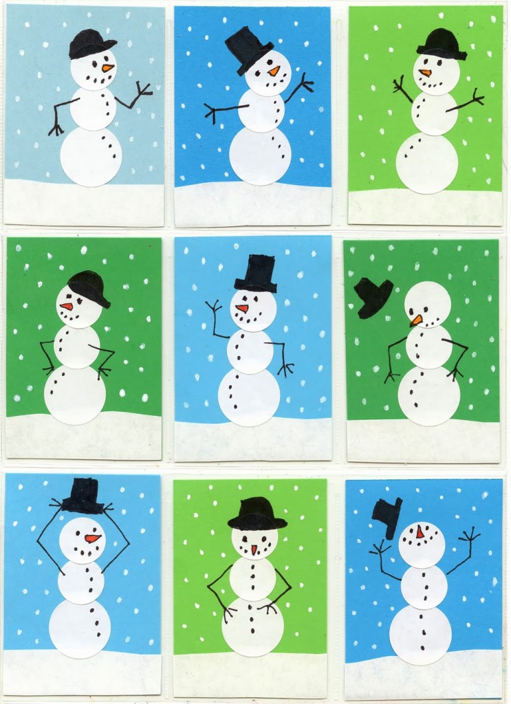 Homemade Snowman Christmas Cards