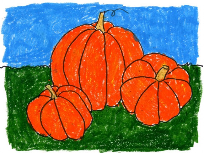 Pumpkin Drawing · Art Projects for Kids