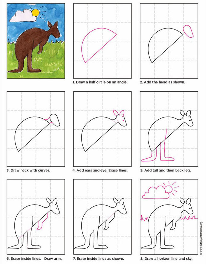 How to Draw a Kangaroo · Art Projects for Kids