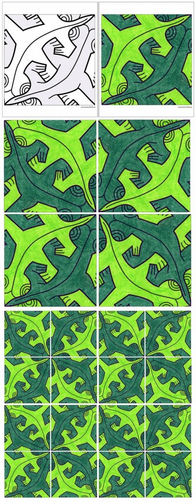 mc escher lizard tessellation