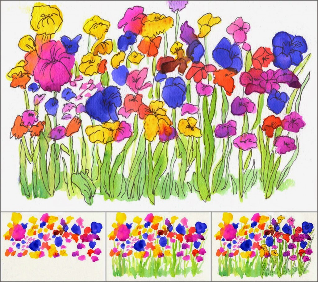 watercolor flower garden · art projects for kids