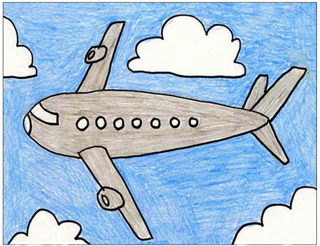 simple airplane drawing step by step