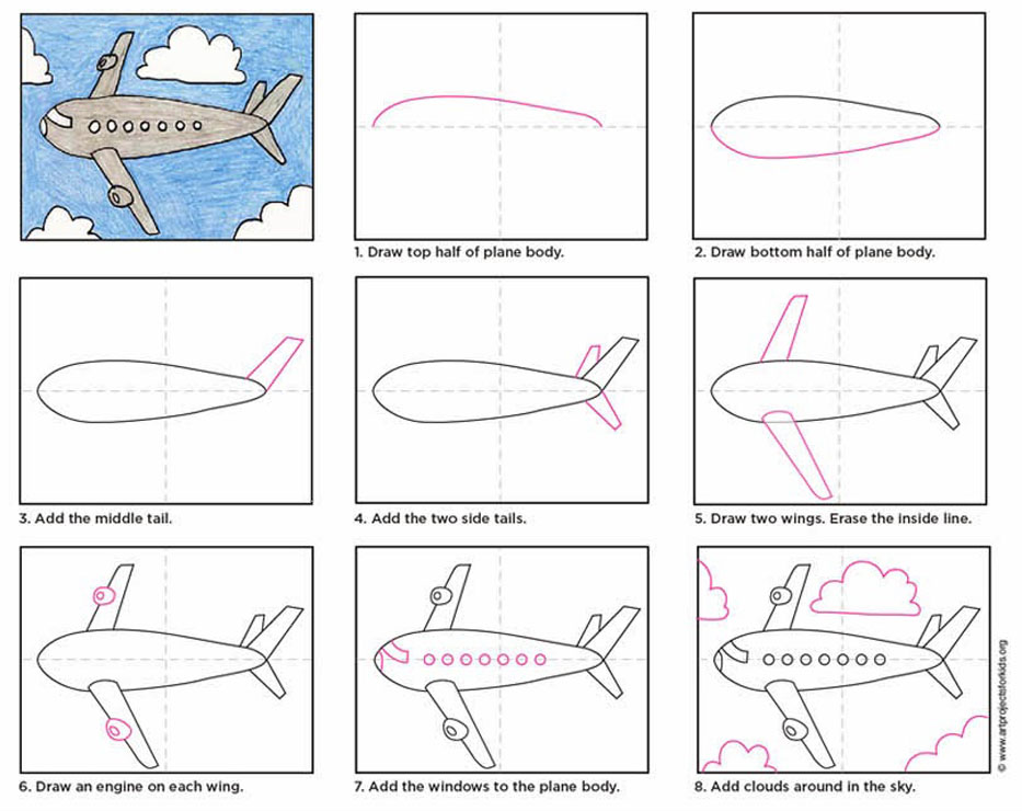 simple green airplane drawings