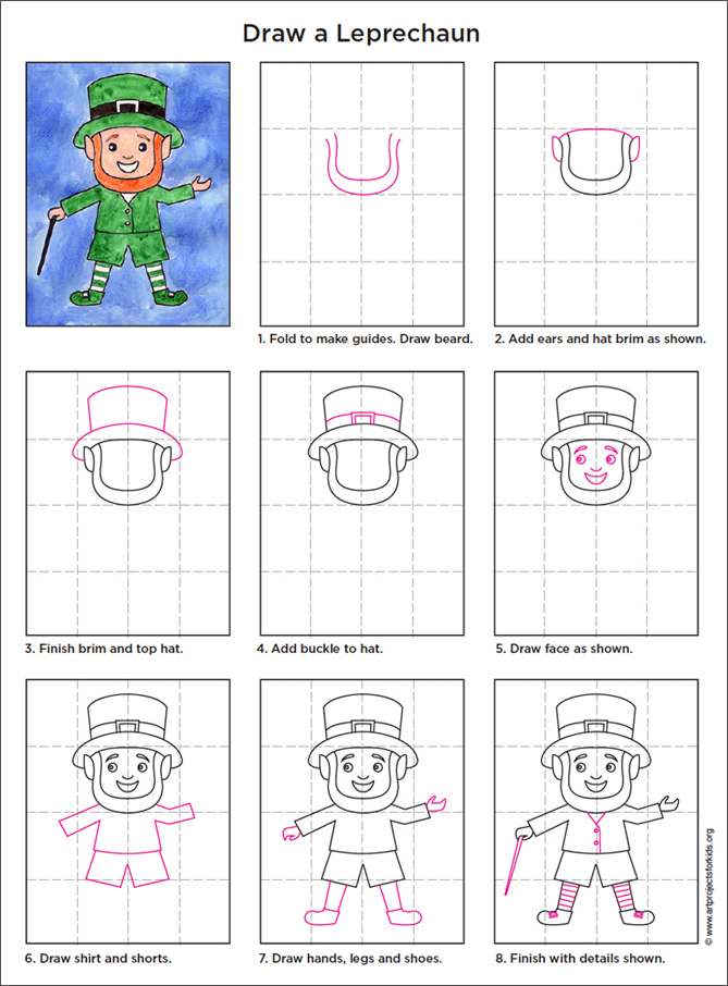 Drawing a Leprechaun · Art Projects for Kids