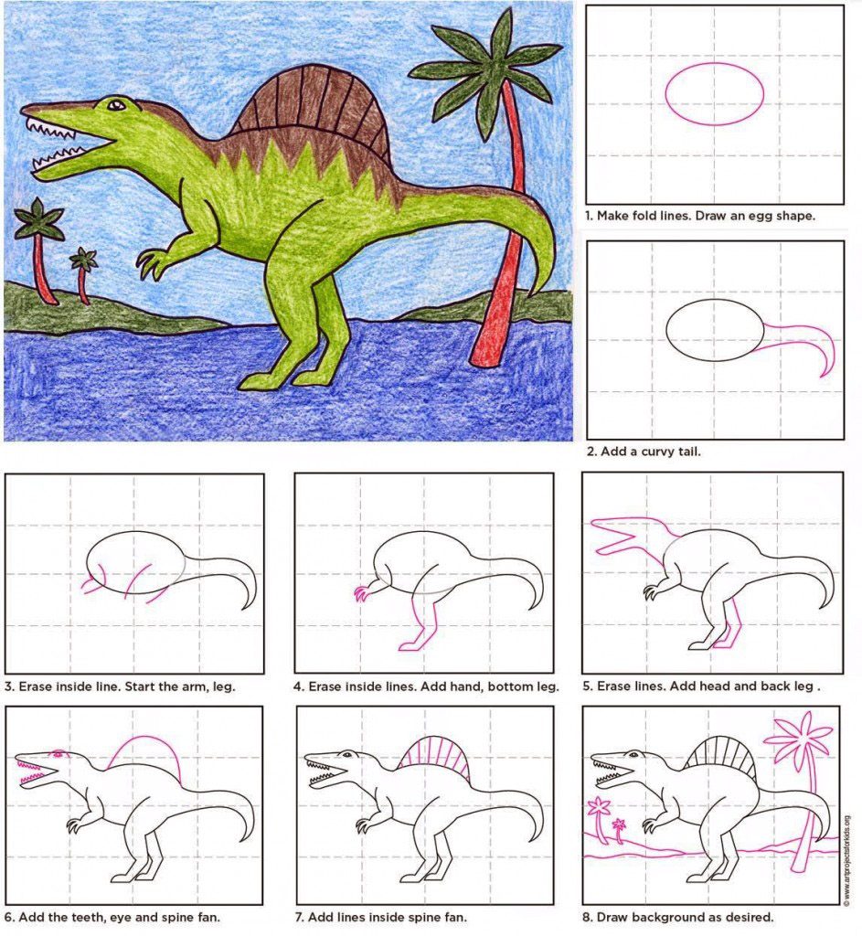 Spinosaurus Drawing · Art Projects for Kids