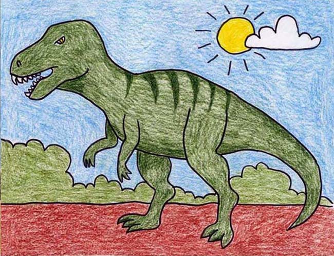 Draw a TRex Art Projects for Kids