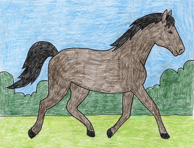 How to draw a horse running