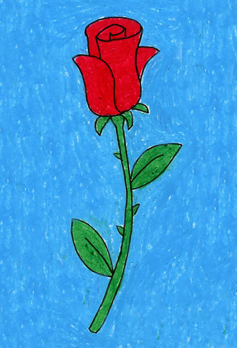 Draw a Rose · Art Projects for Kids