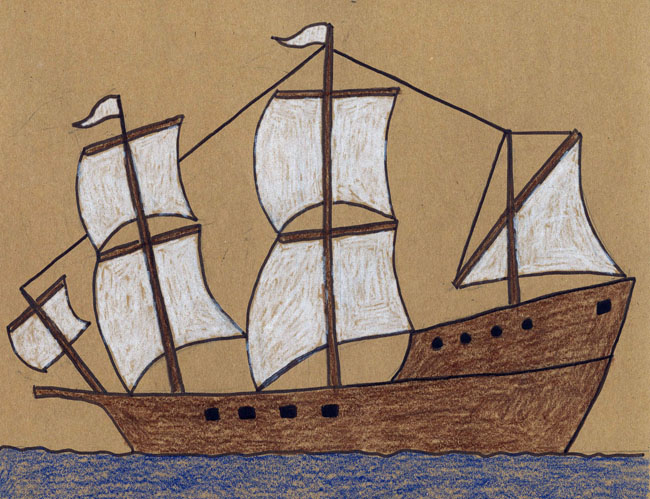 Draw A Mayflower Ship  U00b7 Art Projects For Kids