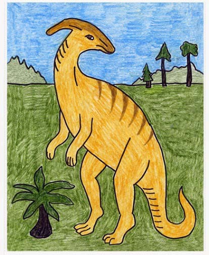 Draw a Parasaur Dinosaur