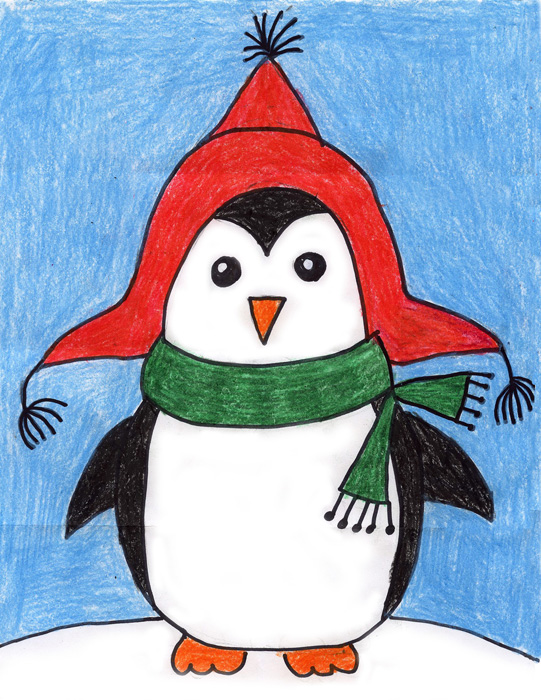 Draw a Penguin · Art Projects for Kids