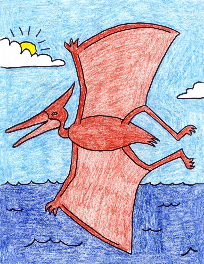 Draw a Pterodactyl · Art Projects for Kids