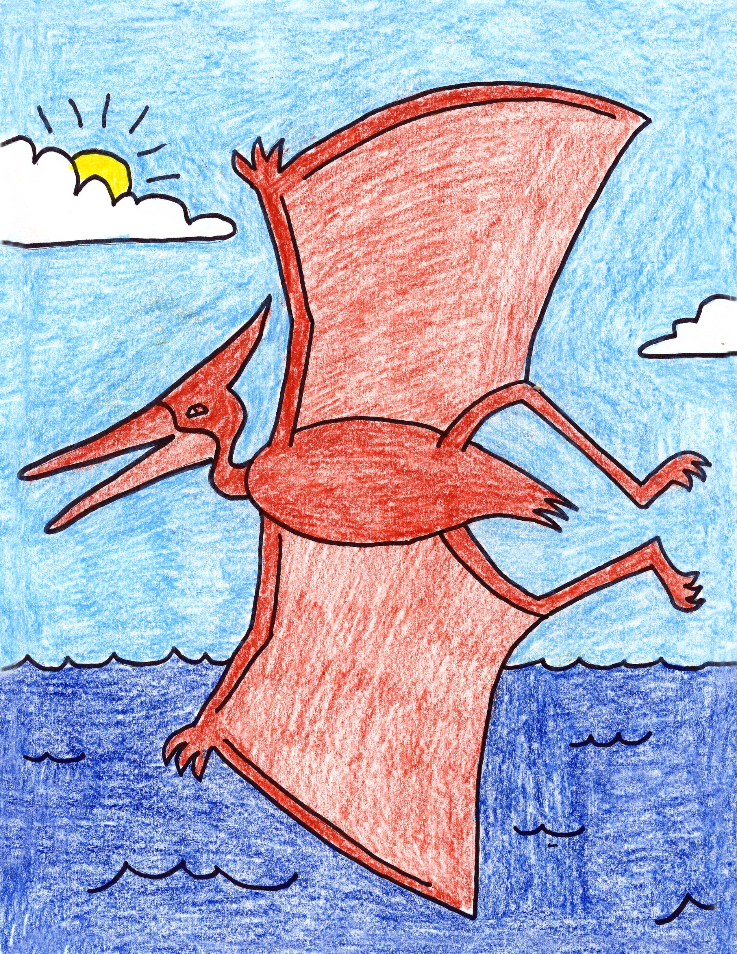 Draw a Pterodactyl Art Projects for Kids