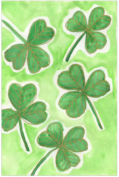 Easy How to Draw a Shamrock Tutorial and Shamrock Coloring Page