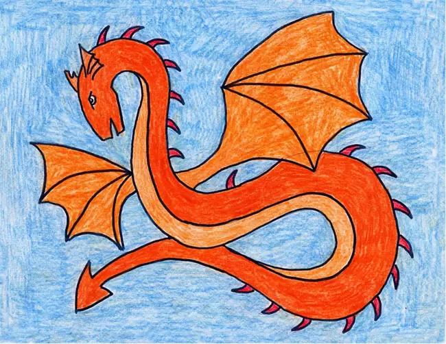 how to draw a dragon for kids