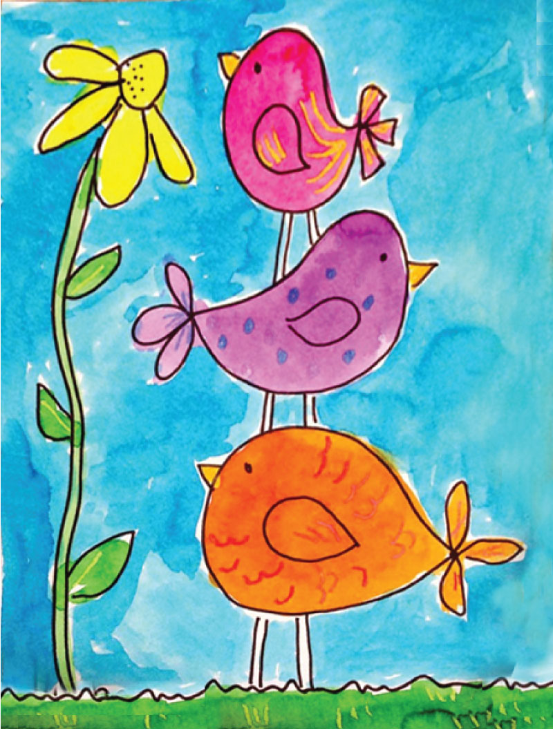 Draw Simple Birds · Art Projects for Kids
