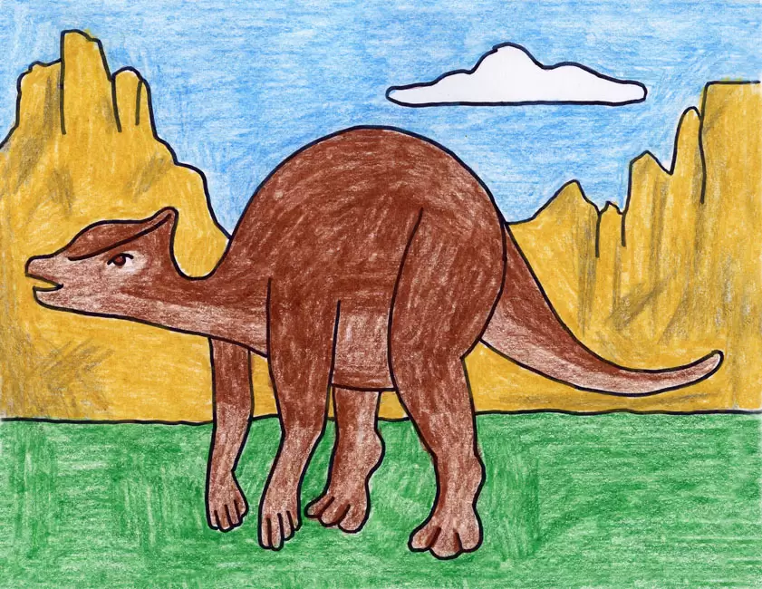 Draw a Saurolophus