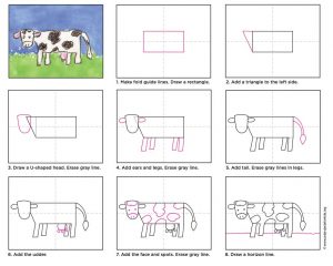 How to Draw a Cow - Art Projects for Kids