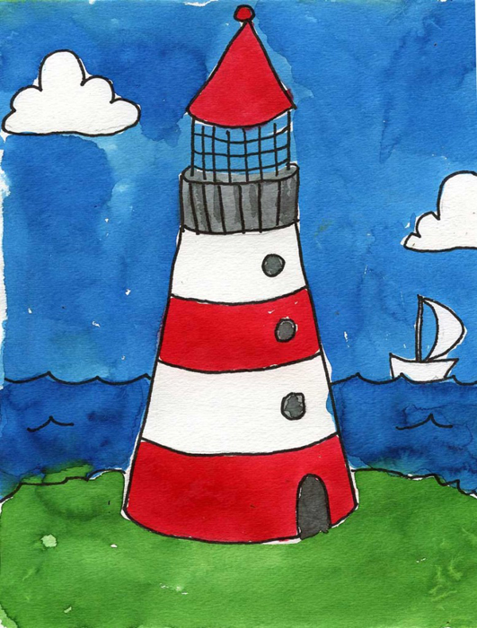 How to Draw a Lighthouse · Art Projects for Kids