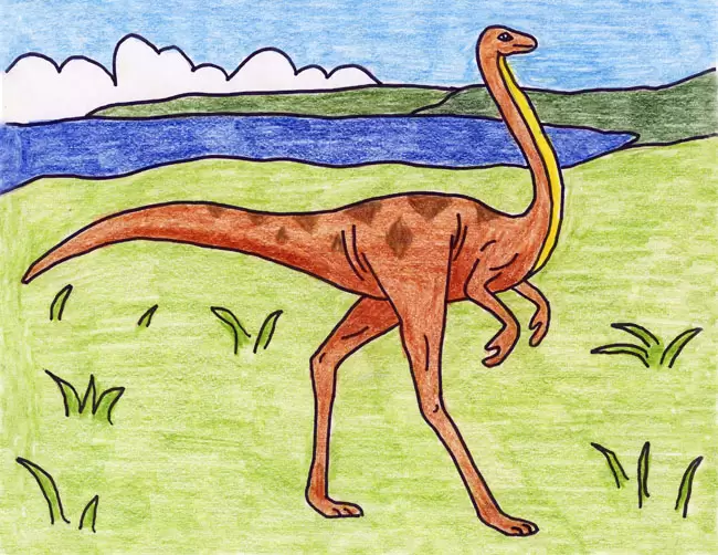 Draw an Ornithomimus
