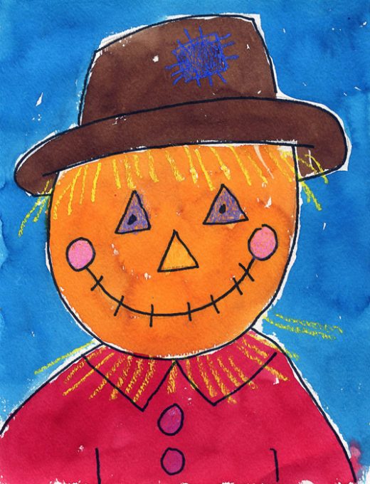 Draw a Scarecrow Face · Art Projects for Kids
