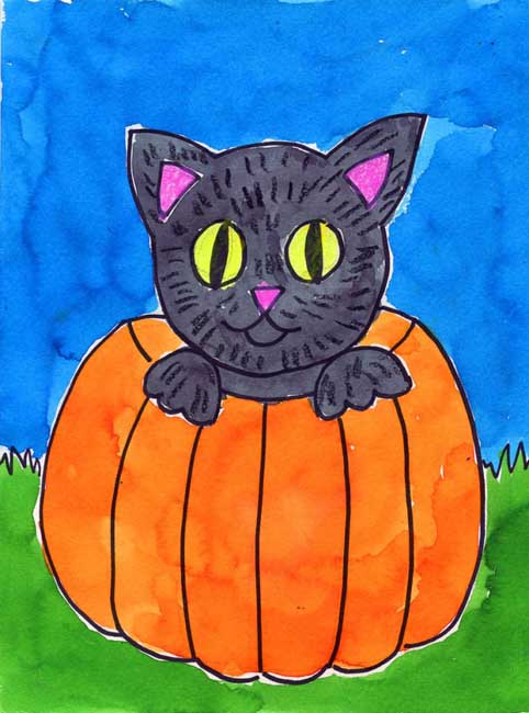 Halloween Cat Painting · Art Projects for Kids