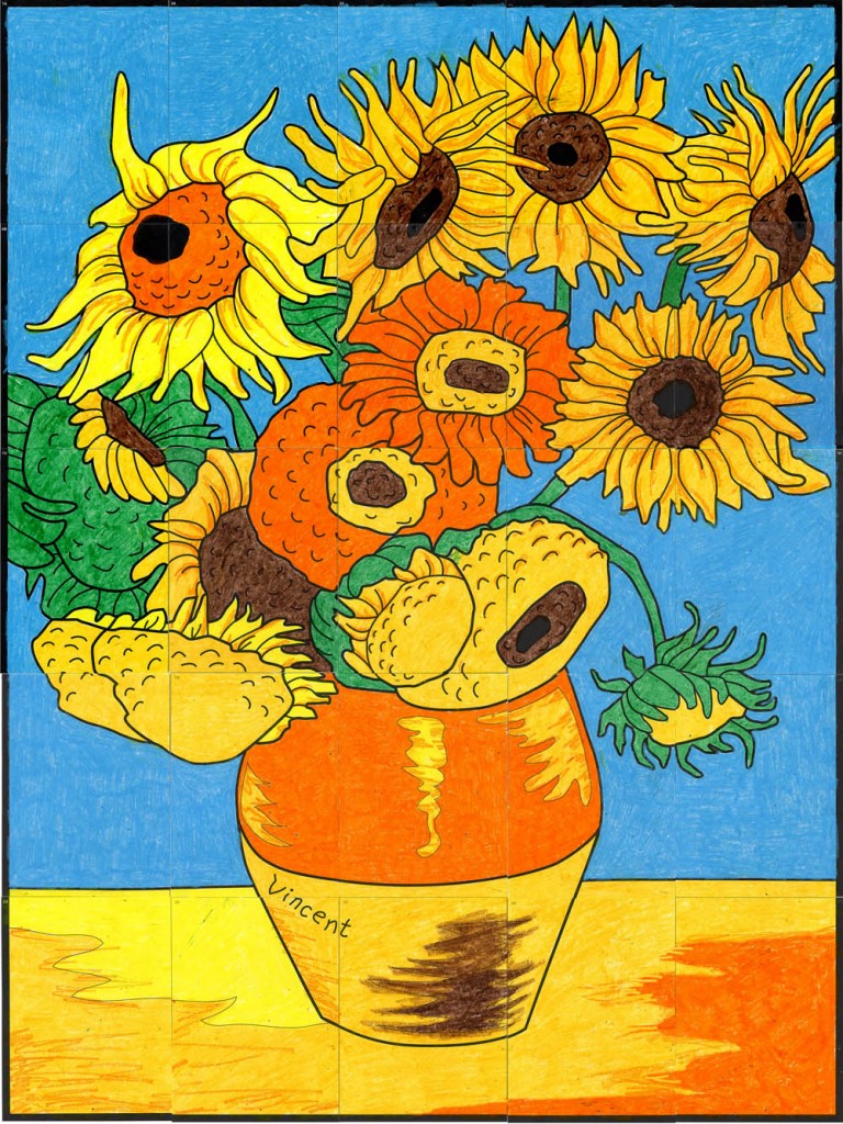How To Draw A Sunflower Art Projects For Kids Instead of arranging them in a vase though, encourage students to make their own balanced layout with a simple large, medium and. how to draw a sunflower art projects
