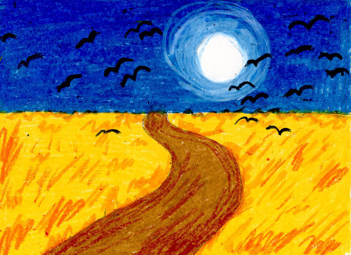 Van Gogh Wheat Field with Crows Art Projects for Kids