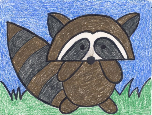 Draw an Easy Raccoon · Art Projects for Kids