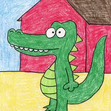 how to draw a cartoon alligator
