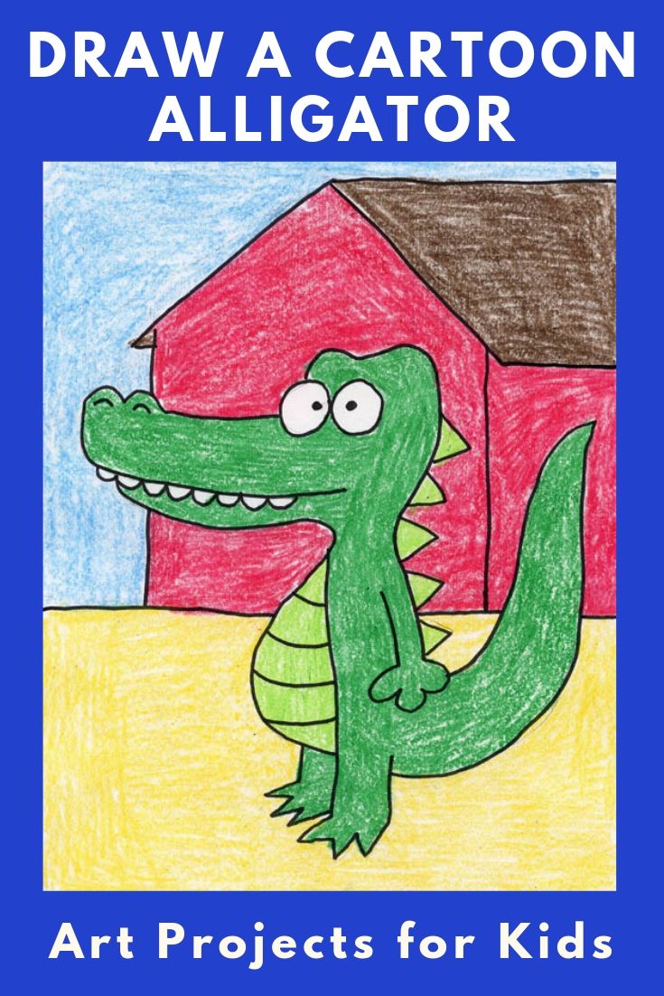 How to Draw a Cartoon Alligator · Art Projects for Kids