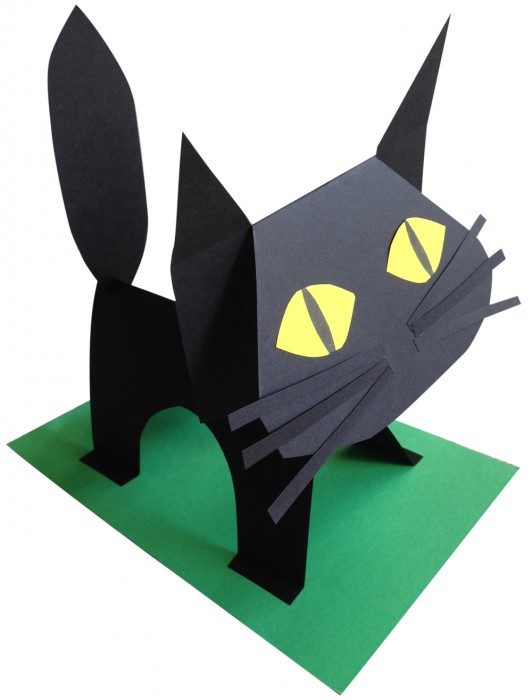  Black  Paper Cat   Art  Projects for Kids