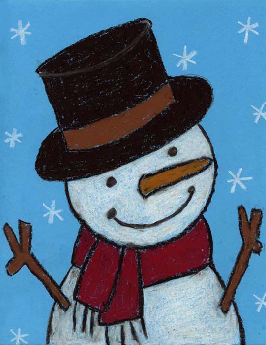 Cute Snowman Drawing · Art Projects for Kids