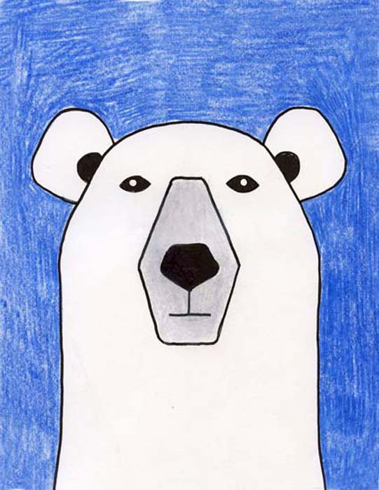 Easy How to Draw a Polar Bear Tutorial and Polar Bear Coloring Page