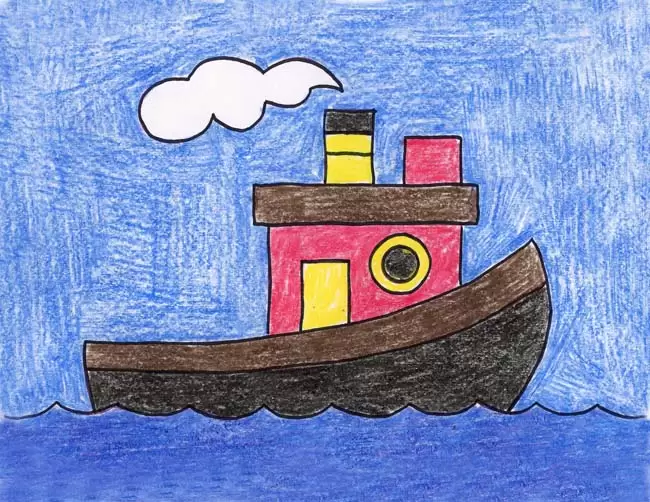 How to draw a tugboat