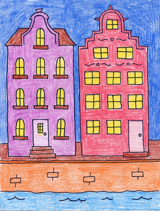 Draw Amsterdam Buildings - Art Projects for Kids